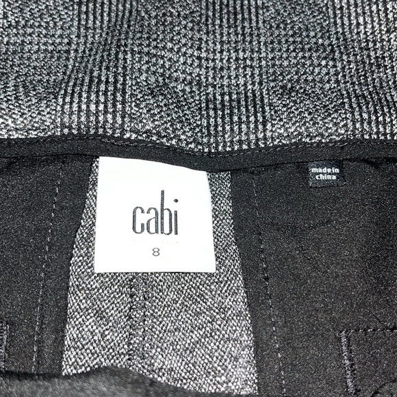 Cabi Women's Bond Trouser Hi-Waist Wide Leg Glen Plaid Black Gray 8 - Picture 9 of 10
